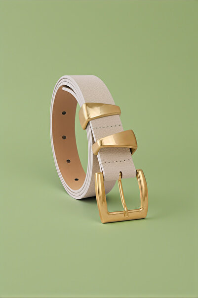 Milleniva حزام نسائي غير متماثل من الذهب Ecru