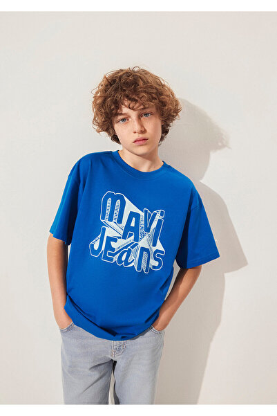 Mavi Tricou imprimat cu blugi, cu croiala lejeră/cu o formă lejeră 6610281 -82491