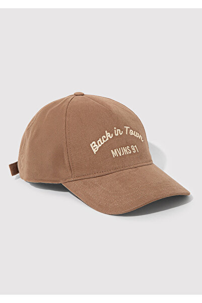 Mavi Back In Town Nakışlı Kahverengi Şapka 0911883-70218