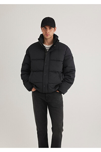 Mavi Γιακάς Μαύρο Παλτό Loose Fit / Loose Fit 0110474-900