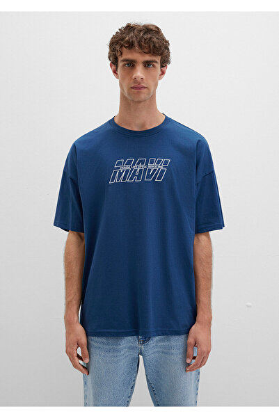 Mavi Printed Navy Blue T-Shirt Oversize / Wide Cut 0611827 -89287