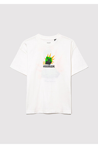 Mavi Футболка Minecraft з принтом, екрю, оверсайз / широкий крій 6610340-70057