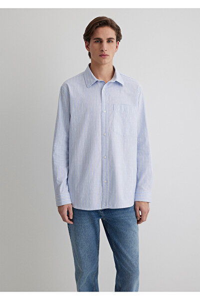 Mavi Striped Blue Shirt Regular Fit 0211416 -70816