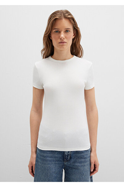 Mavi Tricou de bază alb cu croială mulată 1613081 -70057