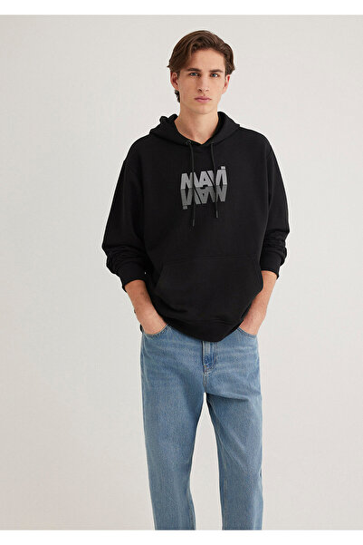 Mavi Černá mikina s potiskem loga0611317-900