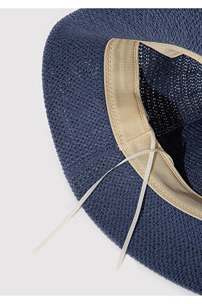 Mavi Lacivert Hasır Bucket Şapka 1910080-70500