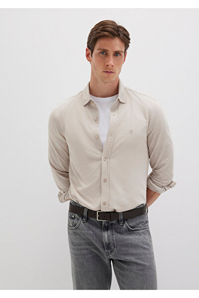 Mavi Μπεζ Πλεκτό Πουκάμισο - Εφαρμοσμένο Κοπή0210294-70145