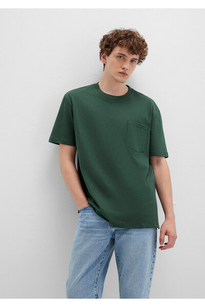 Mavi Crew Neck Green Basic T-Shirt Loose Fit / Loose Relaxed Fit066248-81570