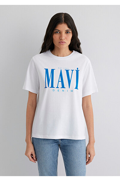 Mavi Weißes T-Shirt mit Logo-Aufdruck Normale Passform / Normale Passform1611990-620