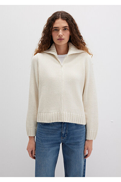 Mavi Ecru Regular Fit Wool Blended Cardigan - Zippered 1710482 -70057