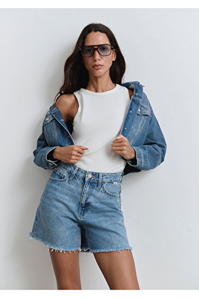 Mavi Millie 90s Indigo Blue Jean Shorts 1458987073