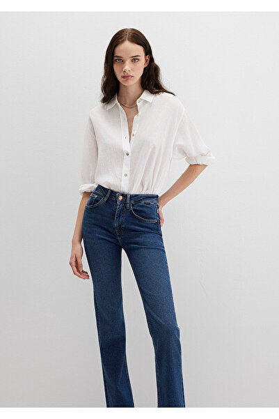 Mavi Λευκό λινό πουκάμισο Lux Touch - Loose Fit 1210747 -620