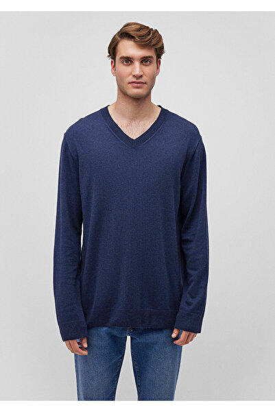 Mavi Кашеміровий светр темно-синього кольору, облягаючий крій / вузький крій 0710188-70497