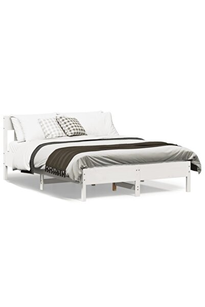 vidaxl Bed Frame without Mattress White 120x200 cm Solid Wood Pine