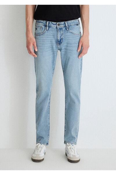 Mavi Pantaloni de jeans Jake Classic Denim, albastru deschis, cu busolă0042286799