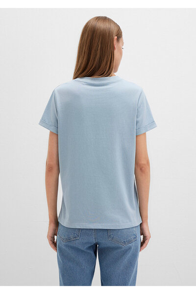 Mavi Tricou Istanbul cu imprimeu pentru fete din denim, cu croiala normală / croială normală 1610222-70816