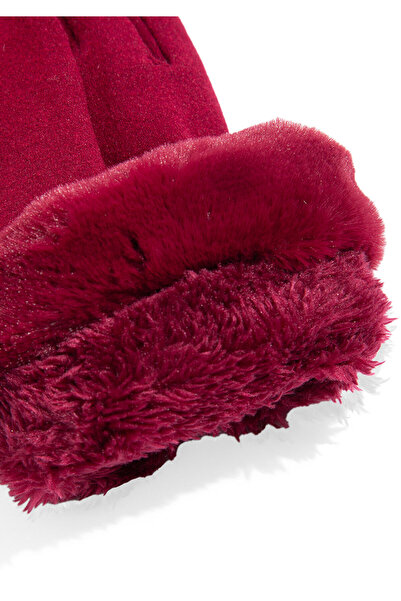 Mavi Burgundy Gloves with Faux Fur Detail 1911768 -70394