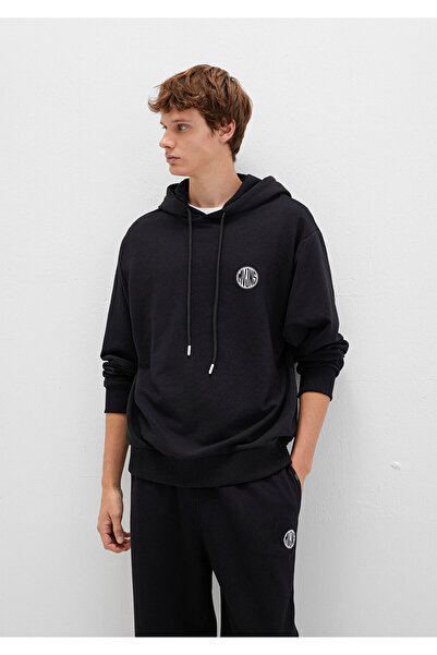 Mavi Schwarzes Sweatshirt mit Kapuze und Mvjns-Logo-Aufdruck - 0611786 -900