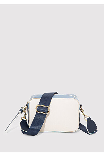 Mavi Weiße Umhängetasche mit marineblauem Riemen1910084-32184