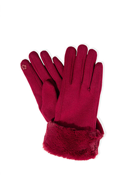 Mavi Burgundy Gloves with Faux Fur Detail 1911768 -70394
