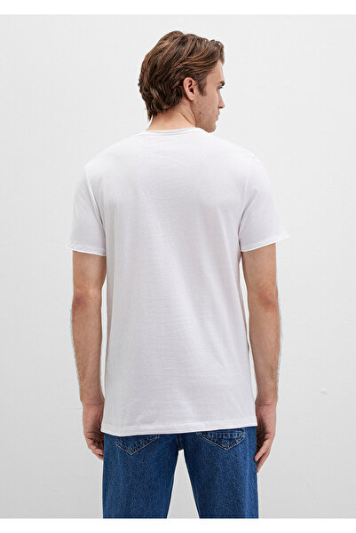 Mavi Weißes T-Shirt mit genähten Taschen und tailliertem Schnitt 062772 -20843