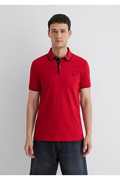 Mavi Piros póló póló - részletes gallérral, testhezálló szabással062373-28441