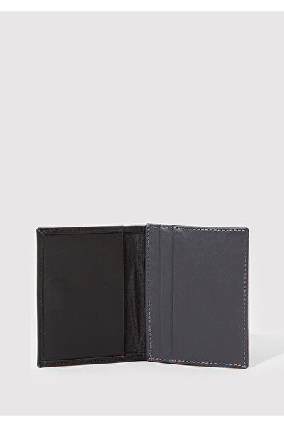 Mavi Black Leather Seal Logo Card Holder -092023-900