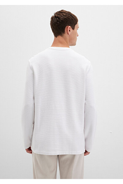 Mavi Weißes Slim Fit Langarm-T-Shirt -064622-20454