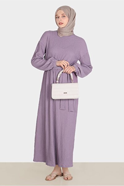 Alvina Waffle Effected Belted Dress 42719