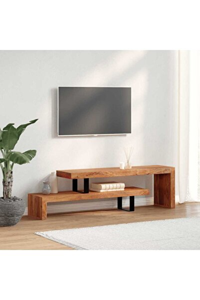 vidaxl حامل تلفزيون من خشب الأكاسيا الصلب