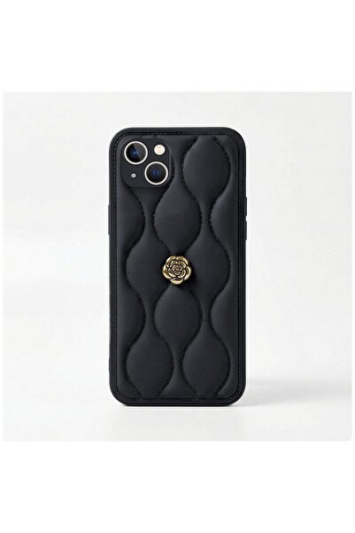 Zebana حافظة جلدية متوافقة مع هاتف ابل ايفون 15 زيبانا كاميليا باللون الأسود