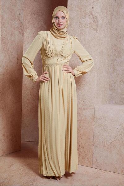 Alvina Lace Detailed Viscose Dress 41509