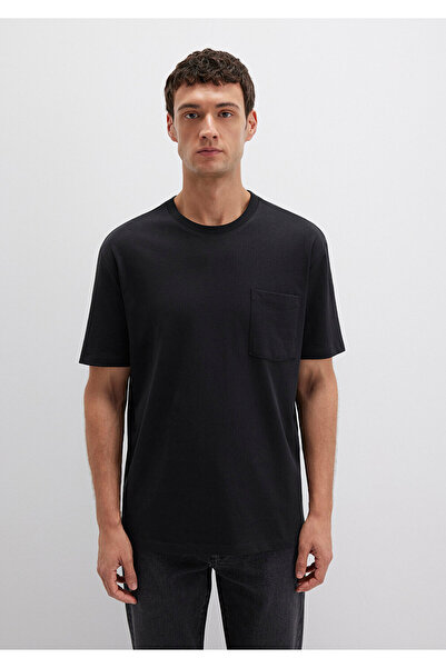 Mavi Μαύρο T-Shirt - Λεπτομέρειες τσέπης, χαλαρή εφαρμογή066248-900