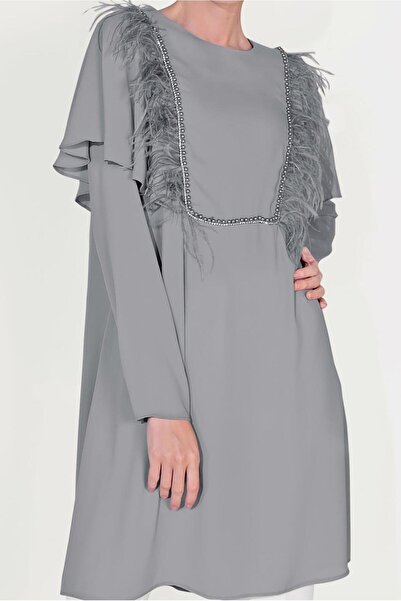Alvina Feather and Pearl Detailed Tunic 40536