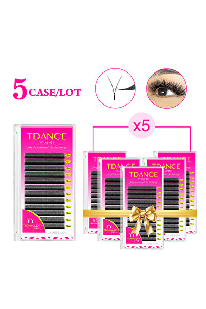 Choice1 MIX8-15mm 0.07mm D TDANCE 5 علب YY شكل رموش تمديد رموش ناعمة ذات طرف مزدوج رموش سيليو