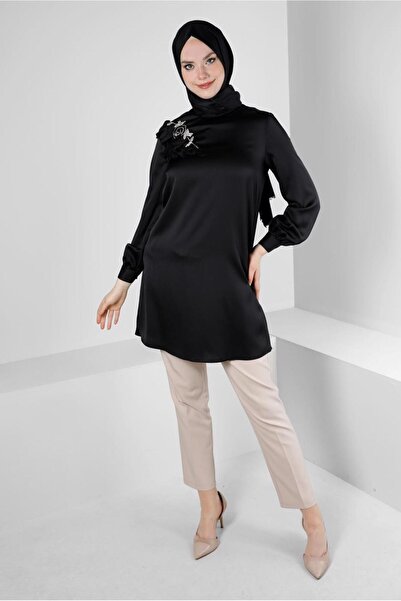 Alvina FLYWHEEL DETAIL SATIN TUNIC 43511