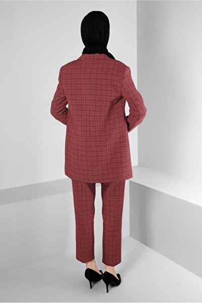 Alvina PLAID PATTERNED BUTTONED DOUBLE PANTSET 30307