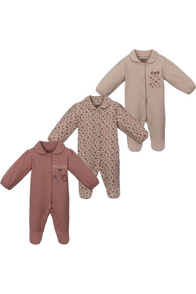 Necix's 243380 Kız Bebek Ecris Manşetli 3'lü Tulum