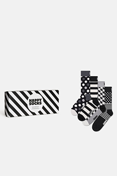 Happy Socks Kadın Siyah Beyaz Klasik 4’lü Pamuklu Çorap Seti