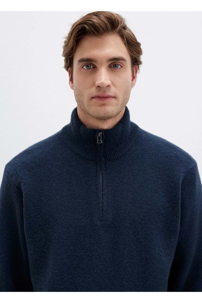 Mavi M0710380 Half Zip Pullover Half Zipper Men's Sweatshirt Dark Blue