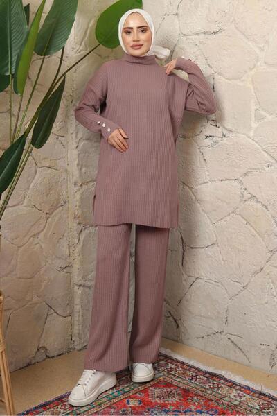 TRENDTESETTÜR ΓΥΝΑΙΚΕΙΟ ΣΕΤ ΠΛΕΚΤΟ ΠΑΝΤΕΛΟΝΙ ΜΕ ΛΕΠΤΟΜΕΡΗ ΚΟΥΜΠΙ ΠΟΥΔΡΑ T 3508