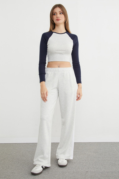 Fulla Moda Yanları Şeritli Palazzo Eşofman Altı