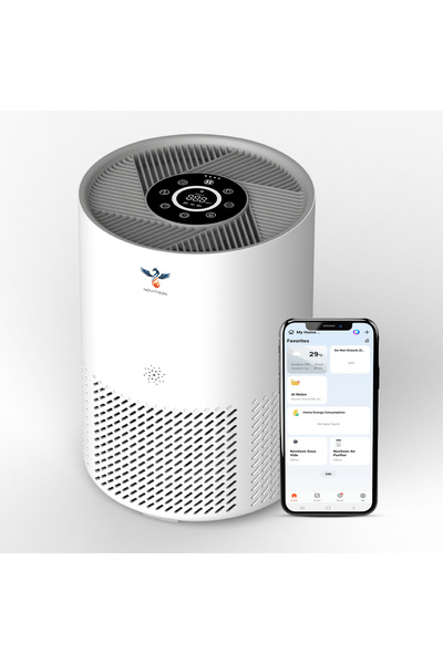 Novitson جهاز تنقية الهواء NAP-7350W H13 True HEPA، معدل صرف الهواء النظيف 350 متر مكعب/ساعة، واي فاي، 4 سرعات، مؤين
