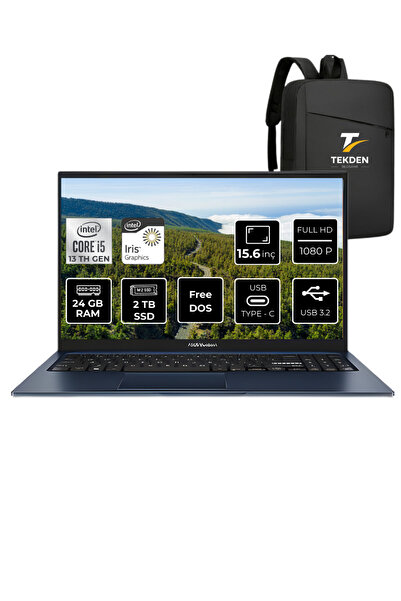 Vivobook 15 Intel Core I7 1355U 24GB 2tb SSD 15.6" Fhd Freedos Taşınabilir & TEKDENÇANTA