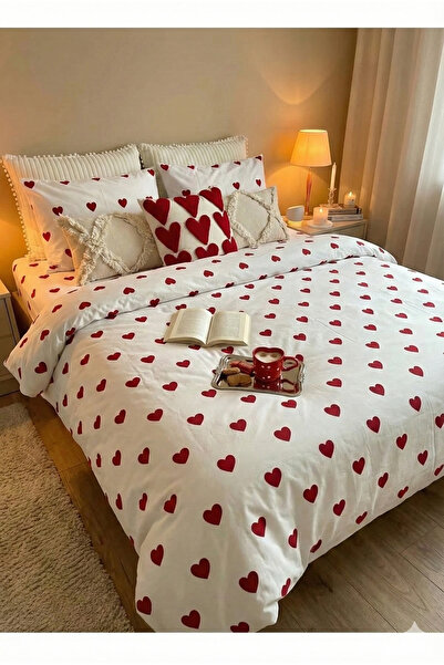 Home Heart Pattern Double Duvet Cover Set