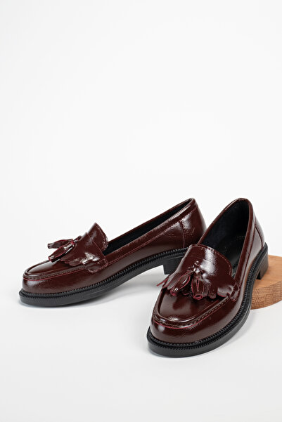 MARSEDO Дамски мокасини Ежедневни обувки Lipa бордо лачена кожа