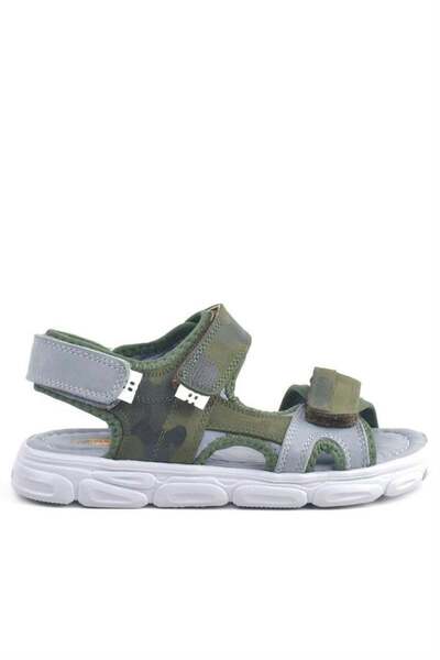 Rakerplus Wisps Genuine Leather Khaki Camouflage Kids Sandals