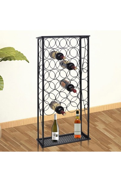 vidaxl Wine Rack for 28 Bottles Metal