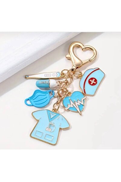 sahrastyle Hemşire Doktor Temalı Mavi Anahtarlık