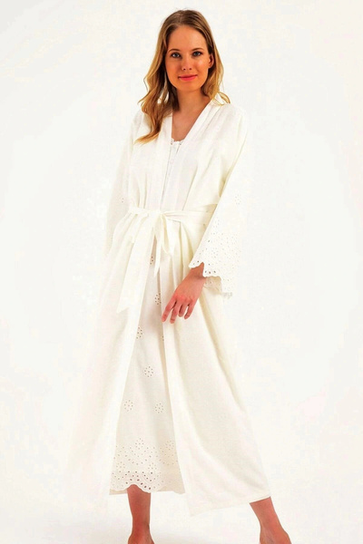 Magic Form Γυναικείο εκρού φόρεμα εγκυμοσύνης από βαμβακερό χιτζάμπ 48110